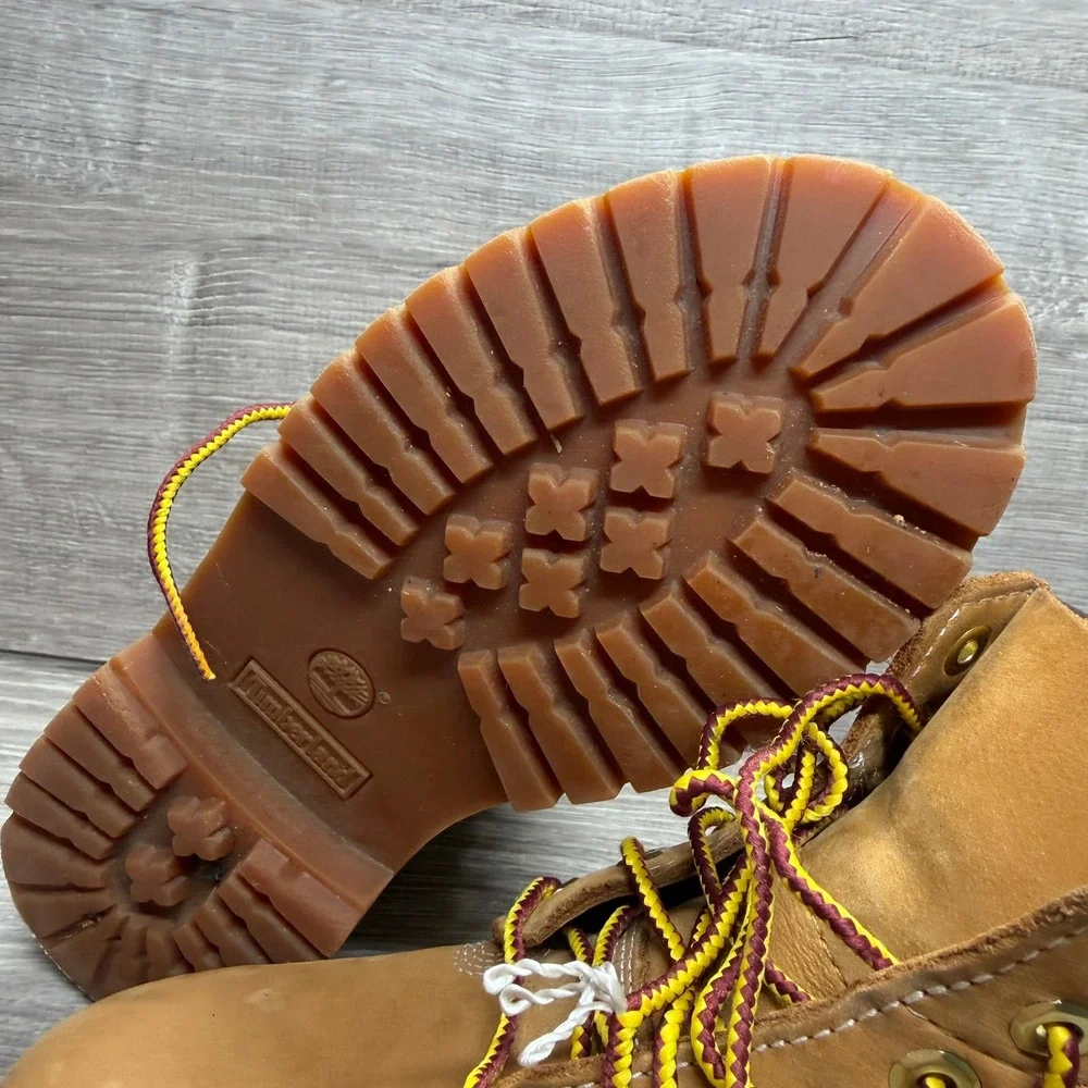 Timberland 6 Inch Premium Waterproof Boot Kids Size 2 Wheat Tan Leather 12709